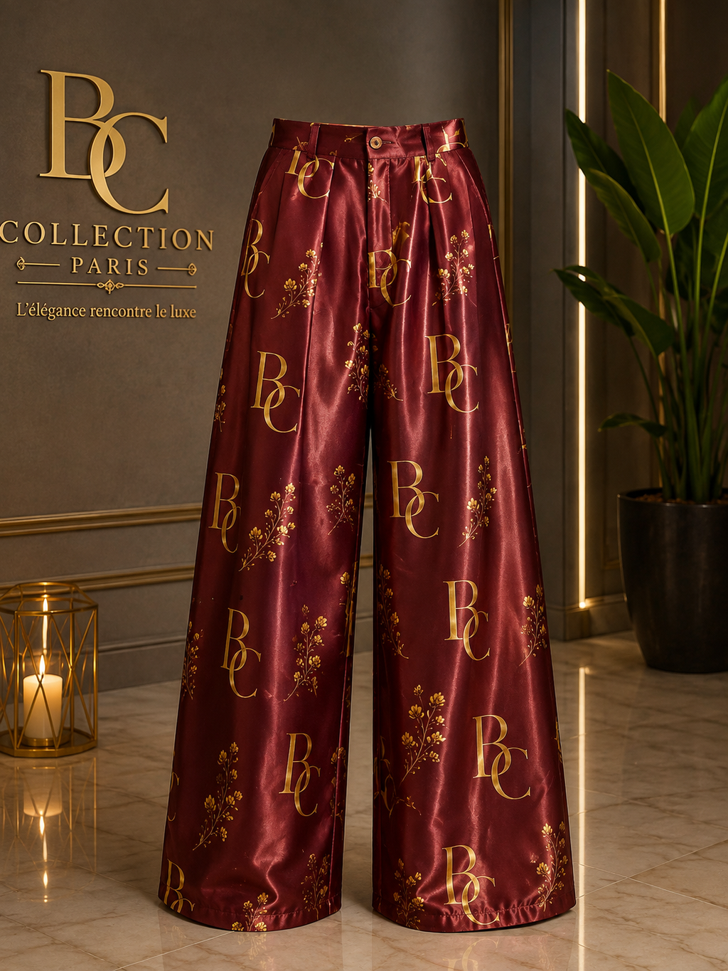 Pantalon Impériale Palazzo satin