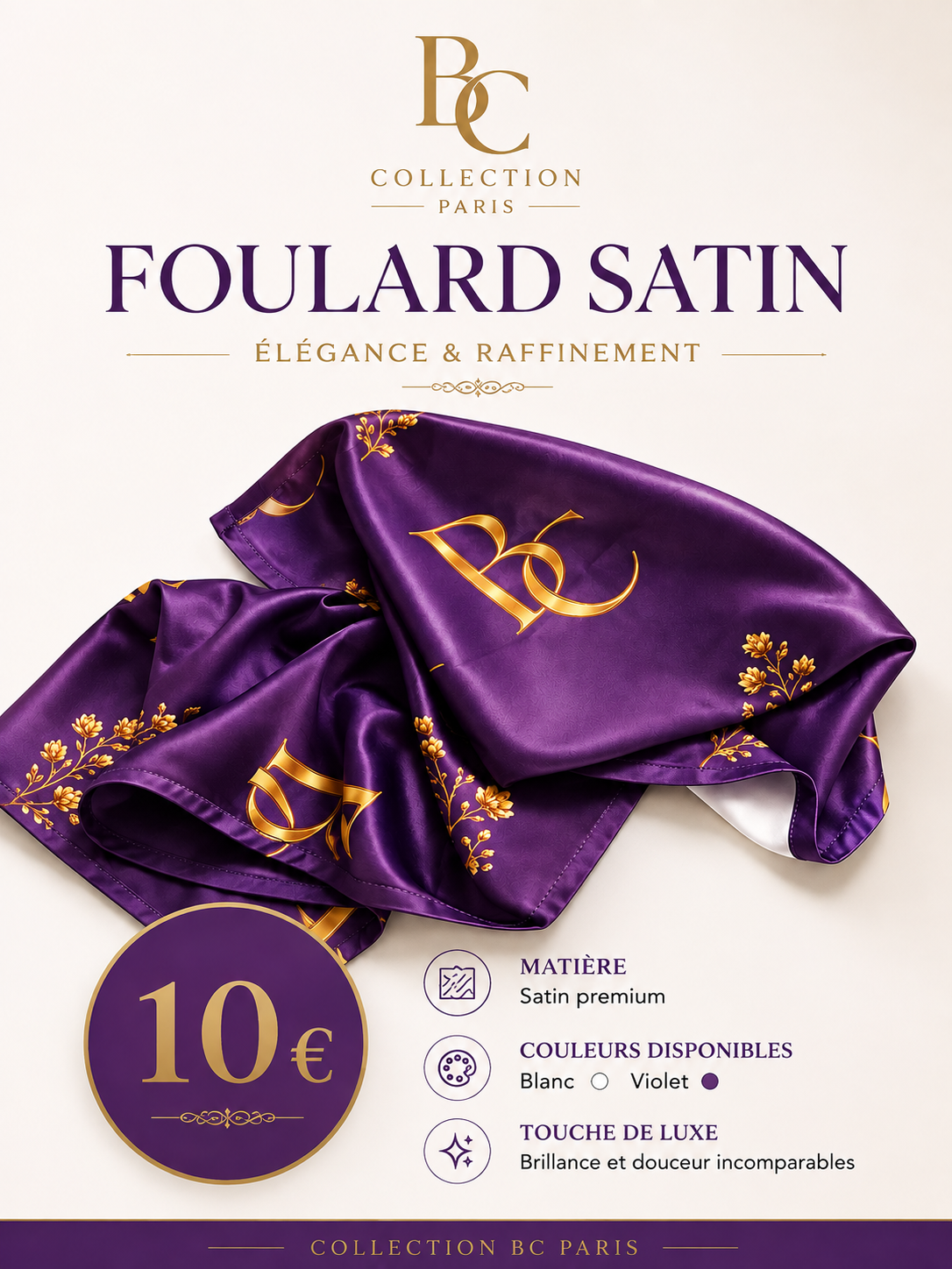 Foulard satin impérial